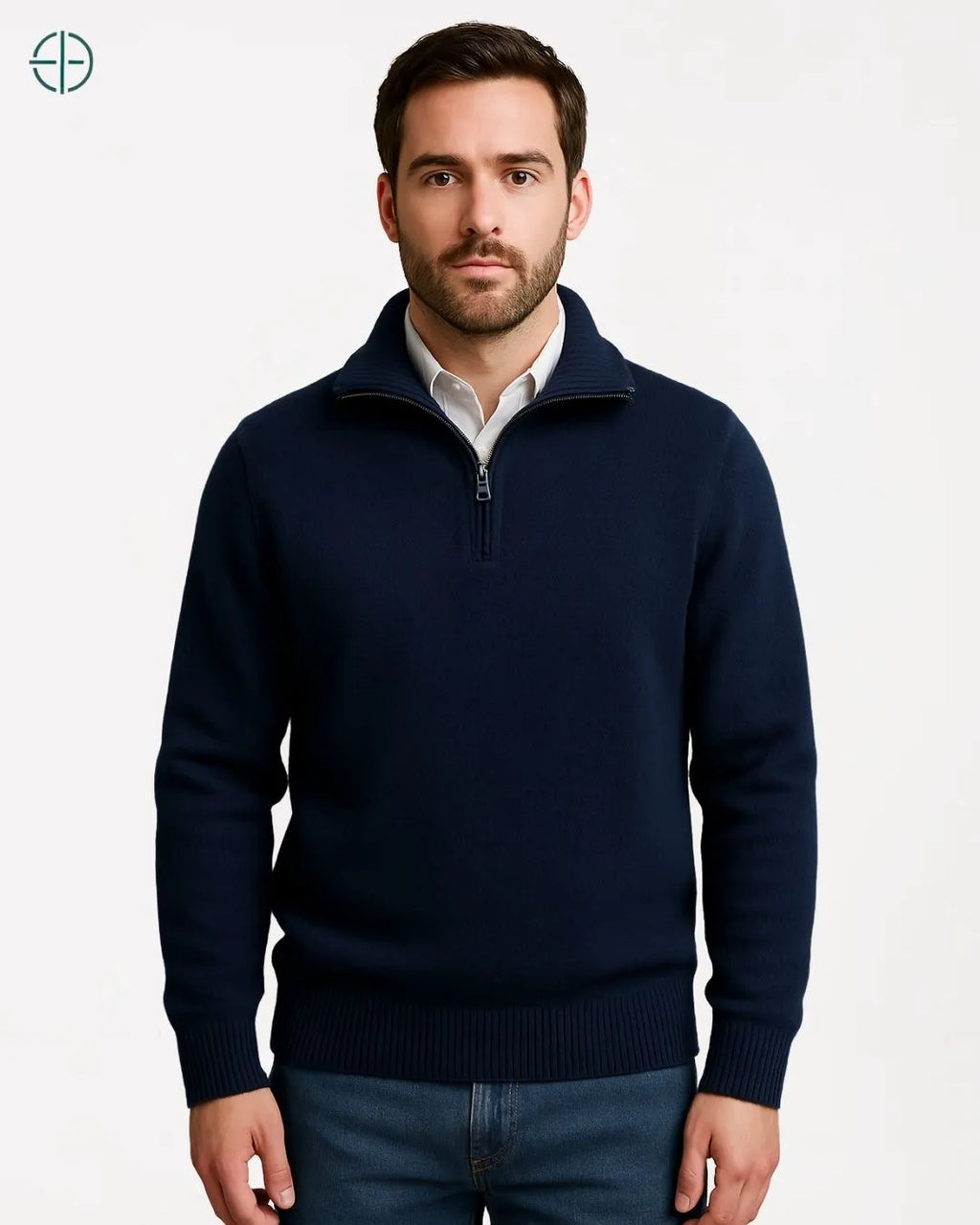 Pulôver Meio Zíper 100% Caxemira | Rest Money™