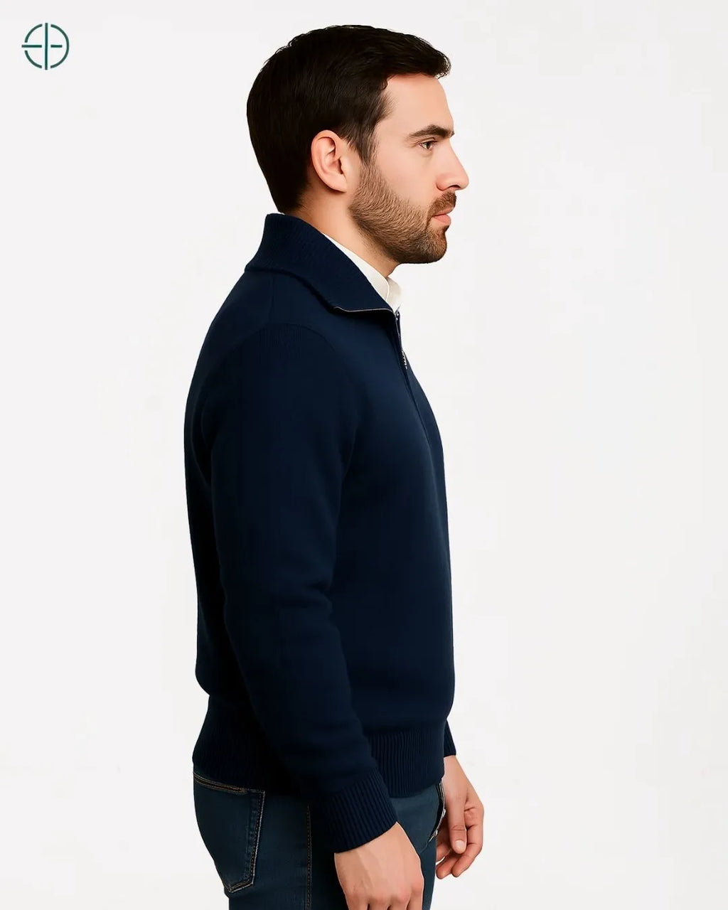 Pulôver Meio Zíper 100% Caxemira | Rest Money™