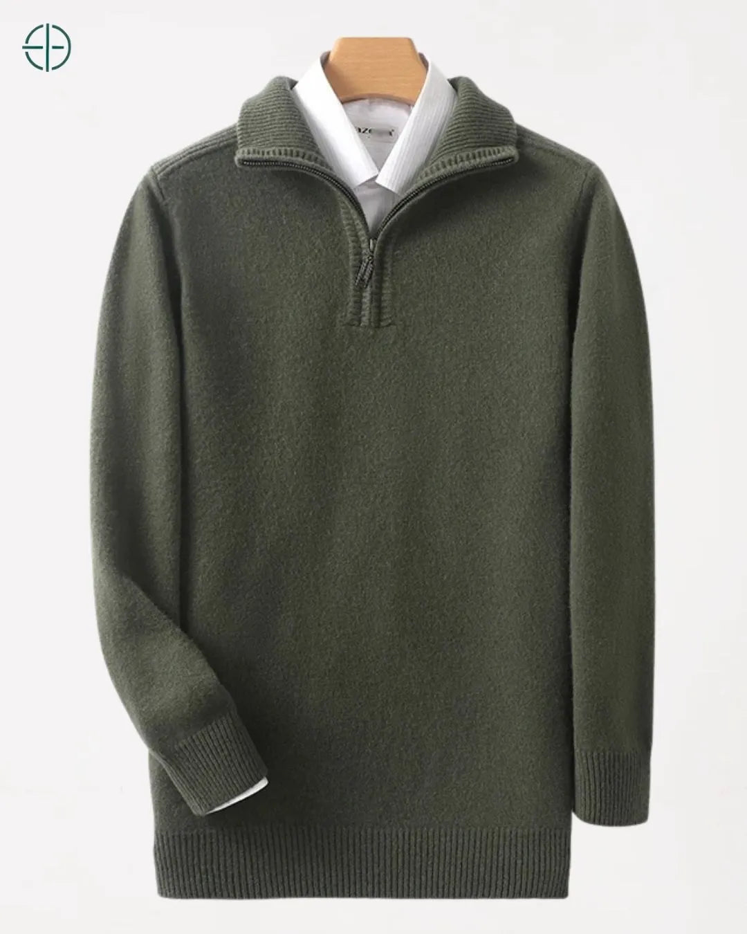 Pulôver Meio Zíper 100% Caxemira | Rest Money™