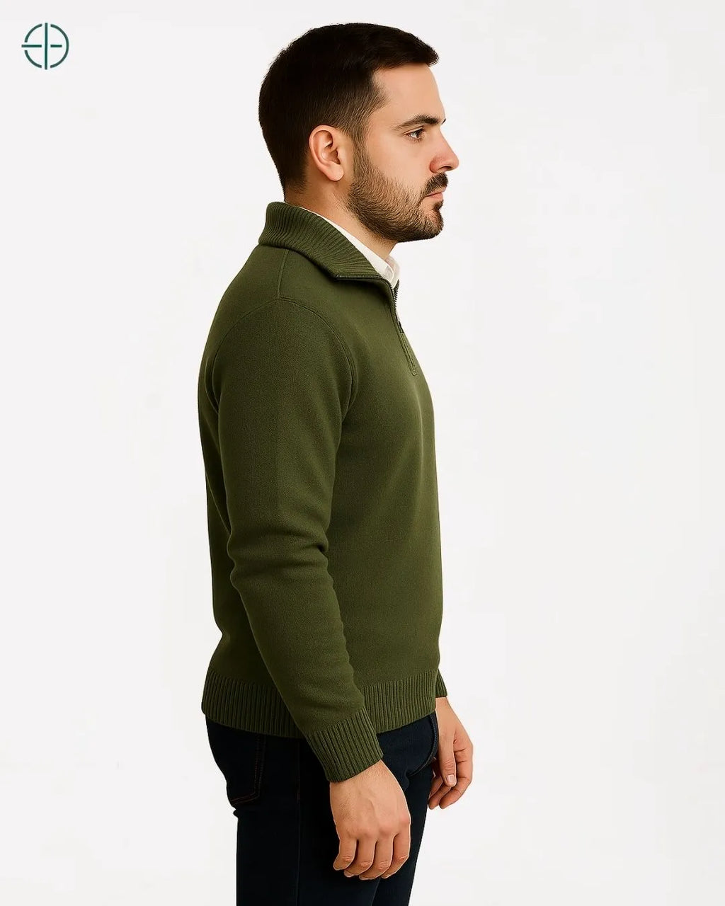 Pulôver Meio Zíper 100% Caxemira | Rest Money™