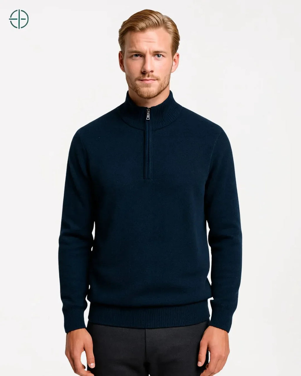 Pulôver Meio Zíper Pluz Size 100% Caxemira | Rest Money™