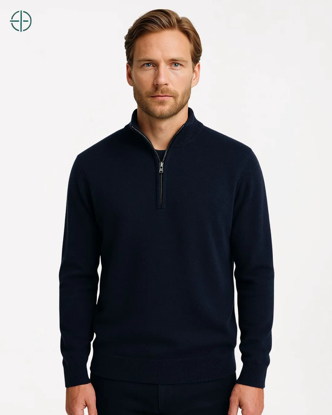 Pulôver Meio Zíper Pluz Size 100% Caxemira | Rest Money™