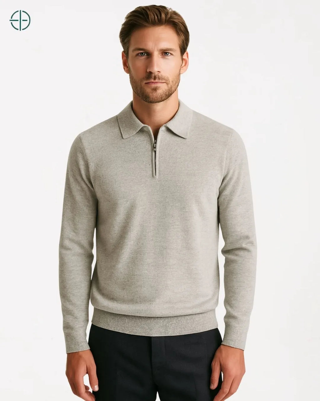 Pulôver Nobre Gola Polo 100% Caxemira | Rest Money™
