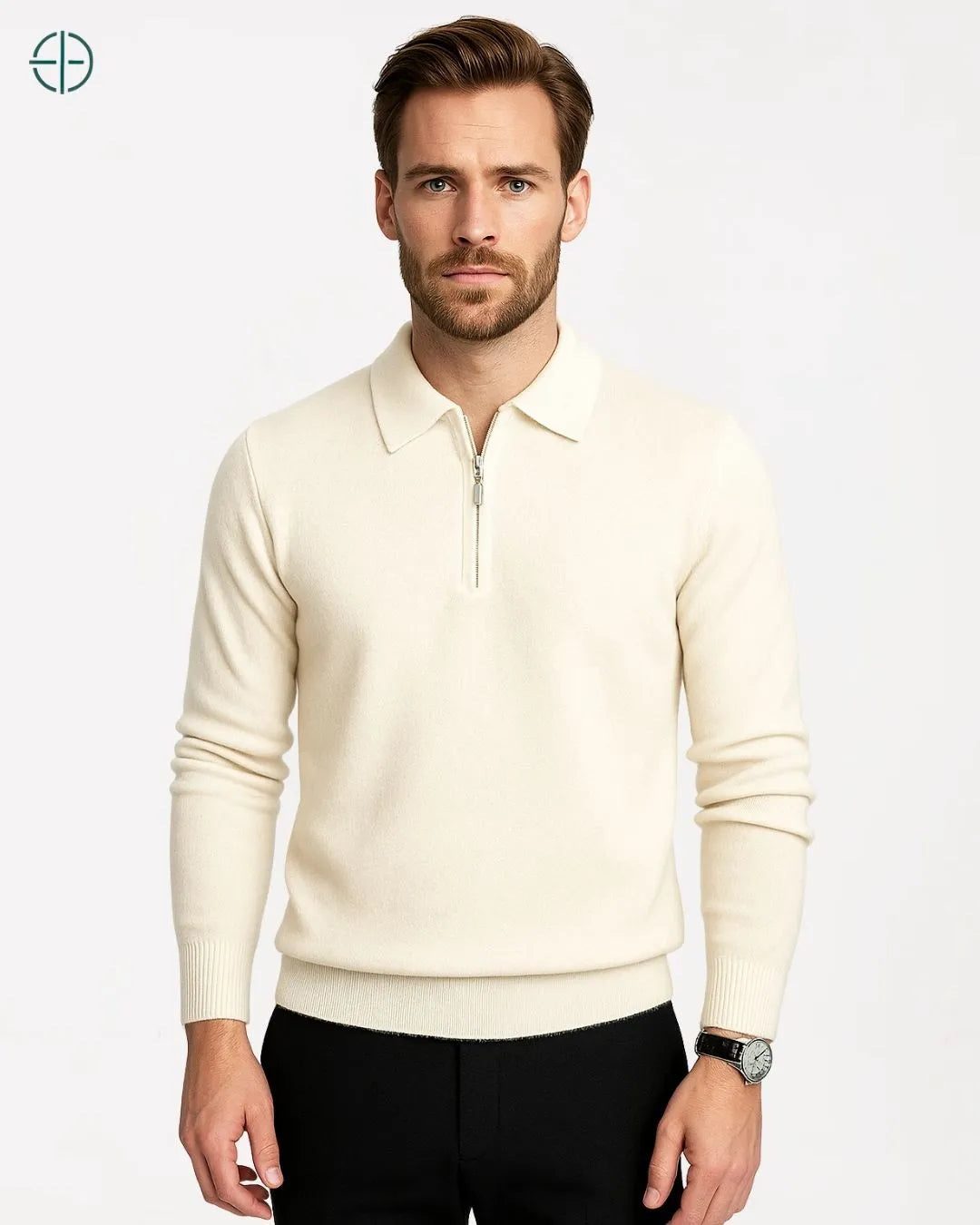 Pulôver Nobre Gola Polo 100% Caxemira | Rest Money™