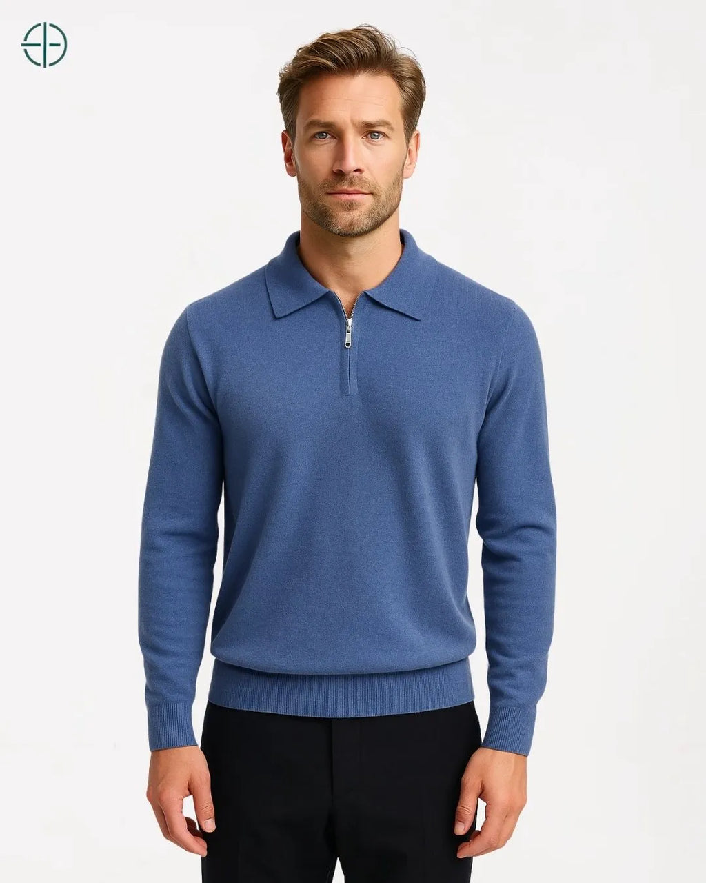 Pulôver Nobre Gola Polo 100% Caxemira | Rest Money™