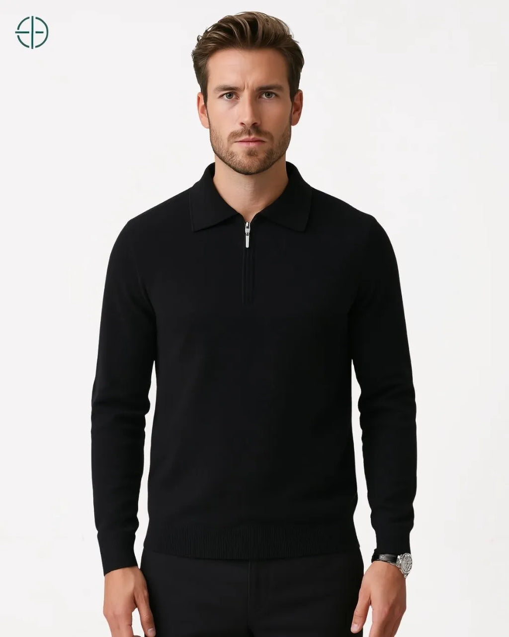 Pulôver Nobre Gola Polo 100% Caxemira | Rest Money™