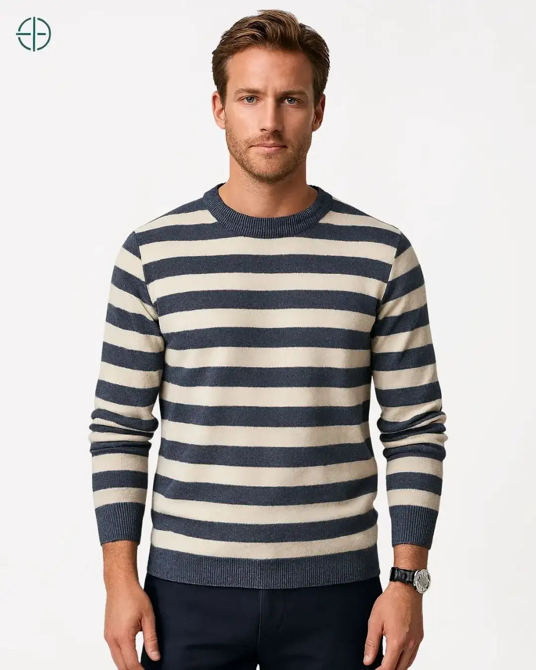 Suéter 100% Caxemira Listrado Old Money | Rest Money™