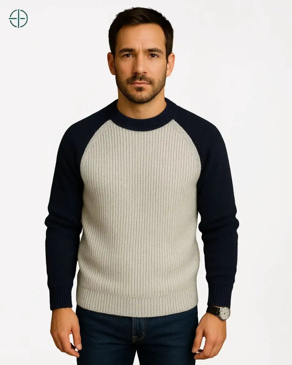 Suéter Contraste 100% Caxemira | Rest Money™