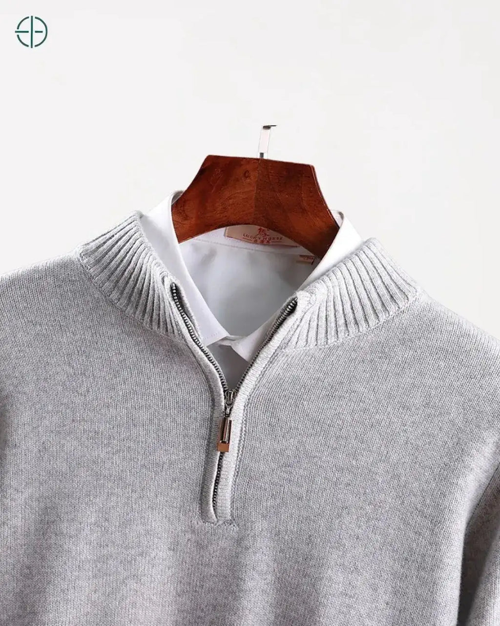Suéter Meio Zíper Gola Alta 100% Caxemira | Rest Money™