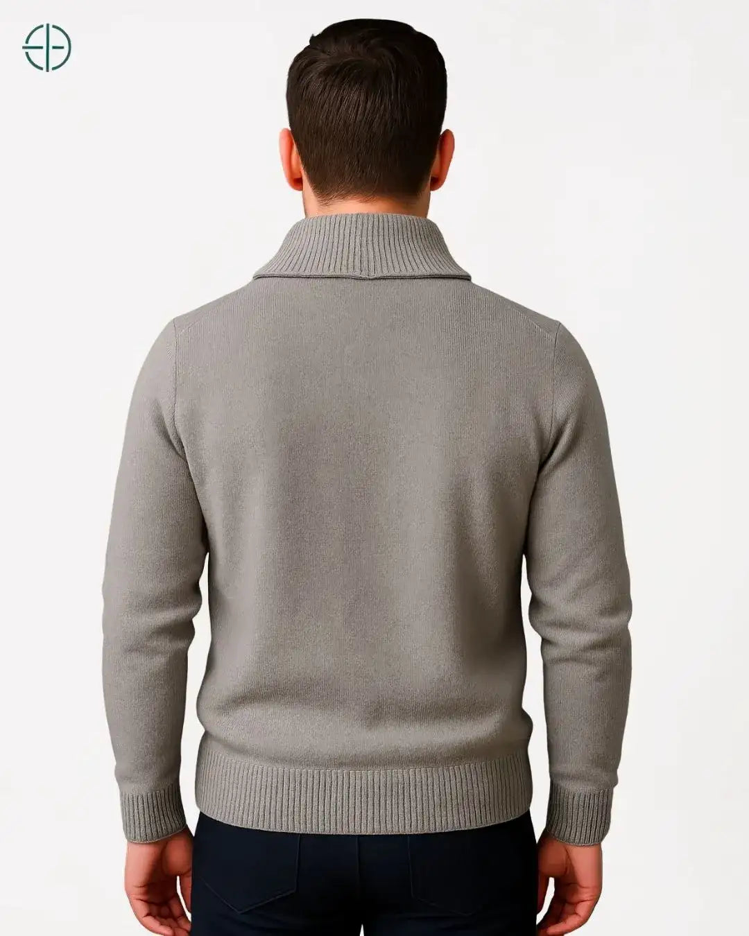 Suéter Meio Zíper Gola Alta 100% Caxemira | Rest Money™