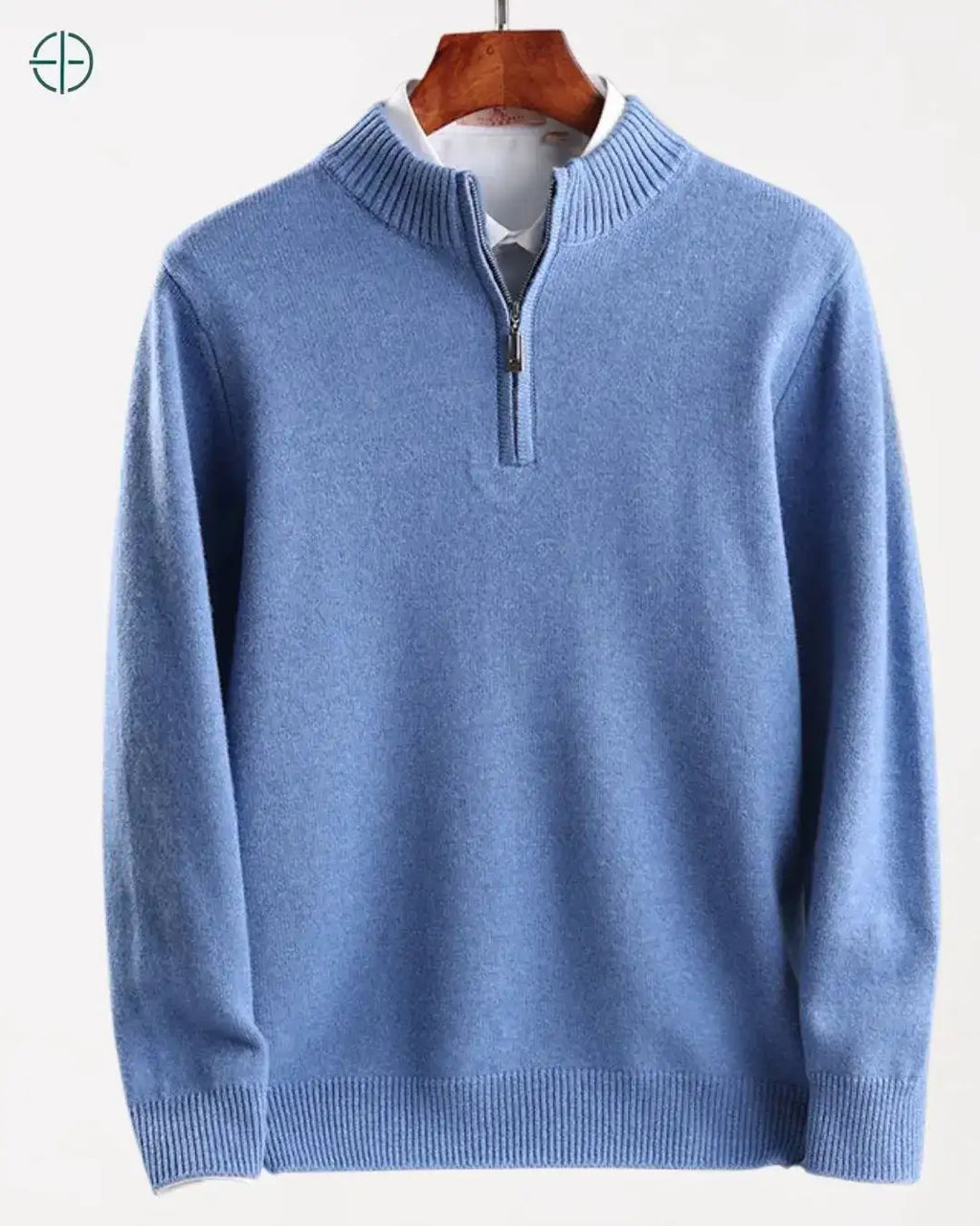 Suéter Meio Zíper Gola Alta 100% Caxemira | Rest Money™