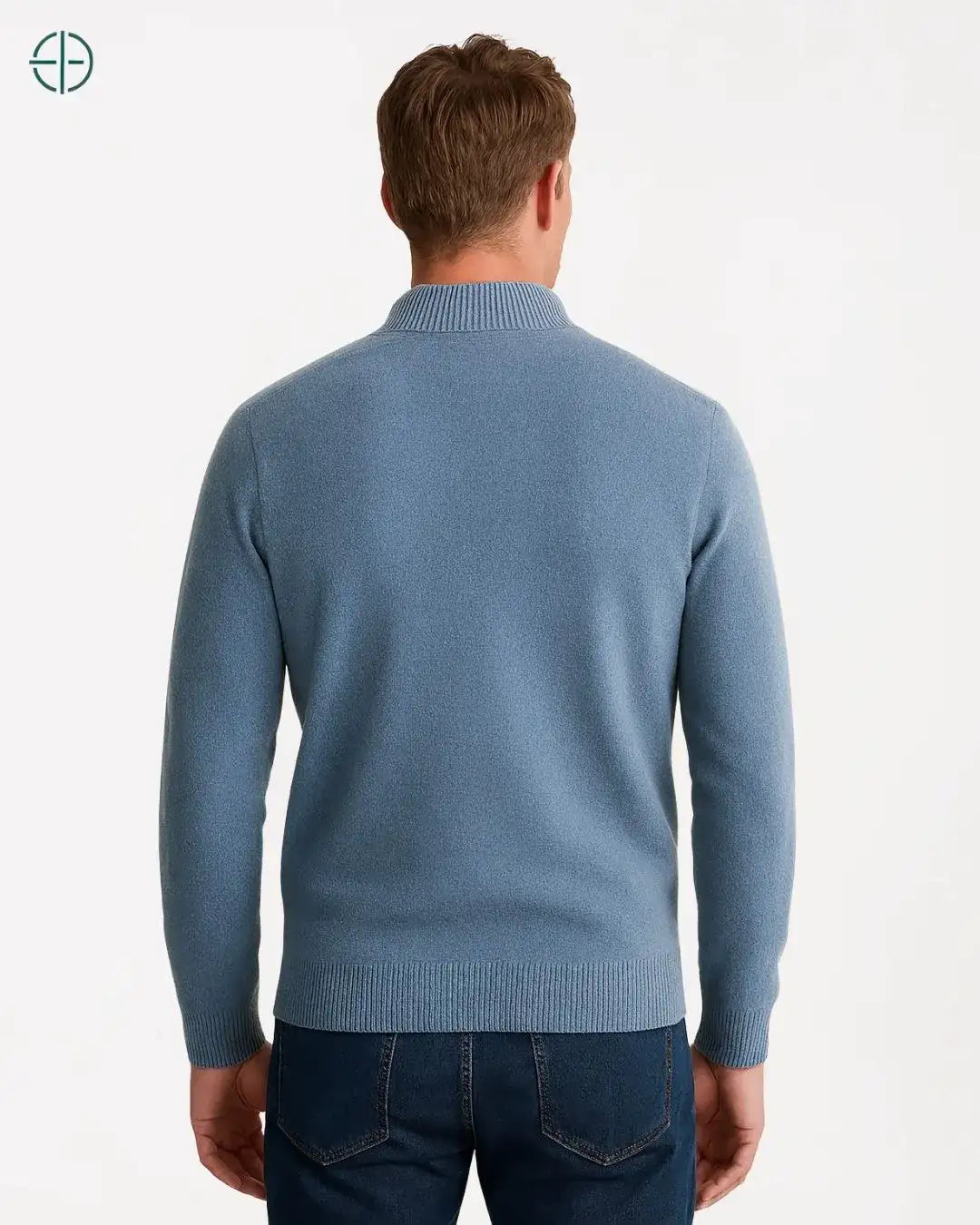 Suéter Meio Zíper Gola Alta 100% Caxemira | Rest Money™