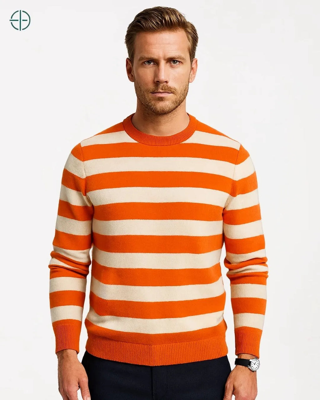 Suéter 100% Caxemira Listrado Old Money | Rest Money™