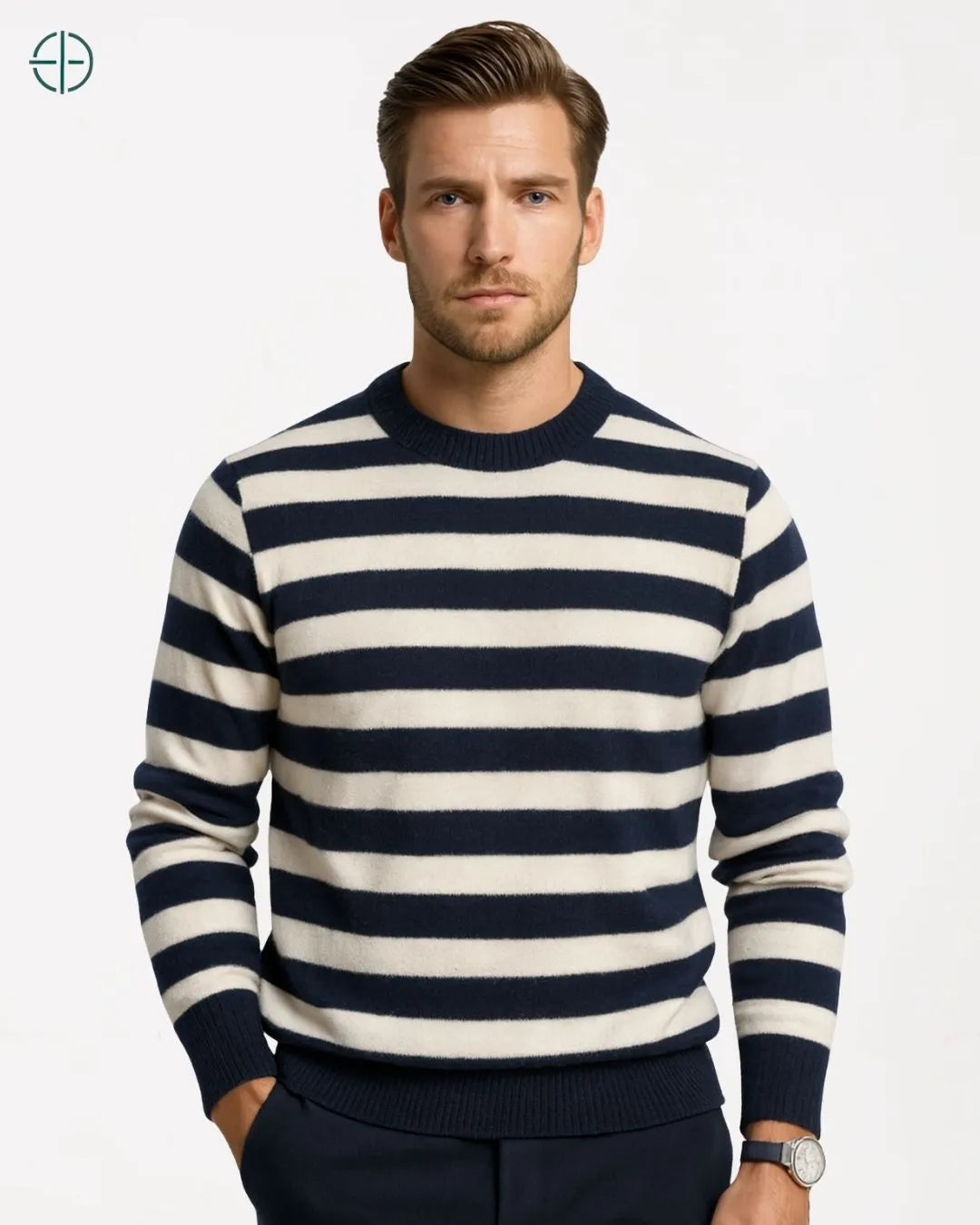 Suéter 100% Caxemira Listrado Old Money | Rest Money™