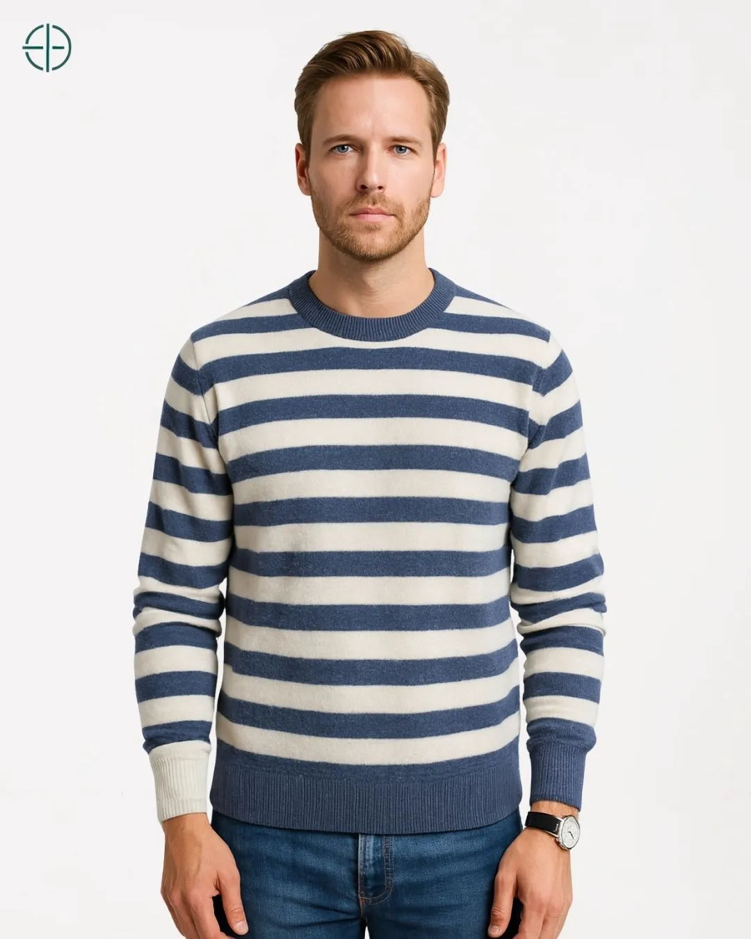 Suéter 100% Caxemira Listrado Old Money | Rest Money™