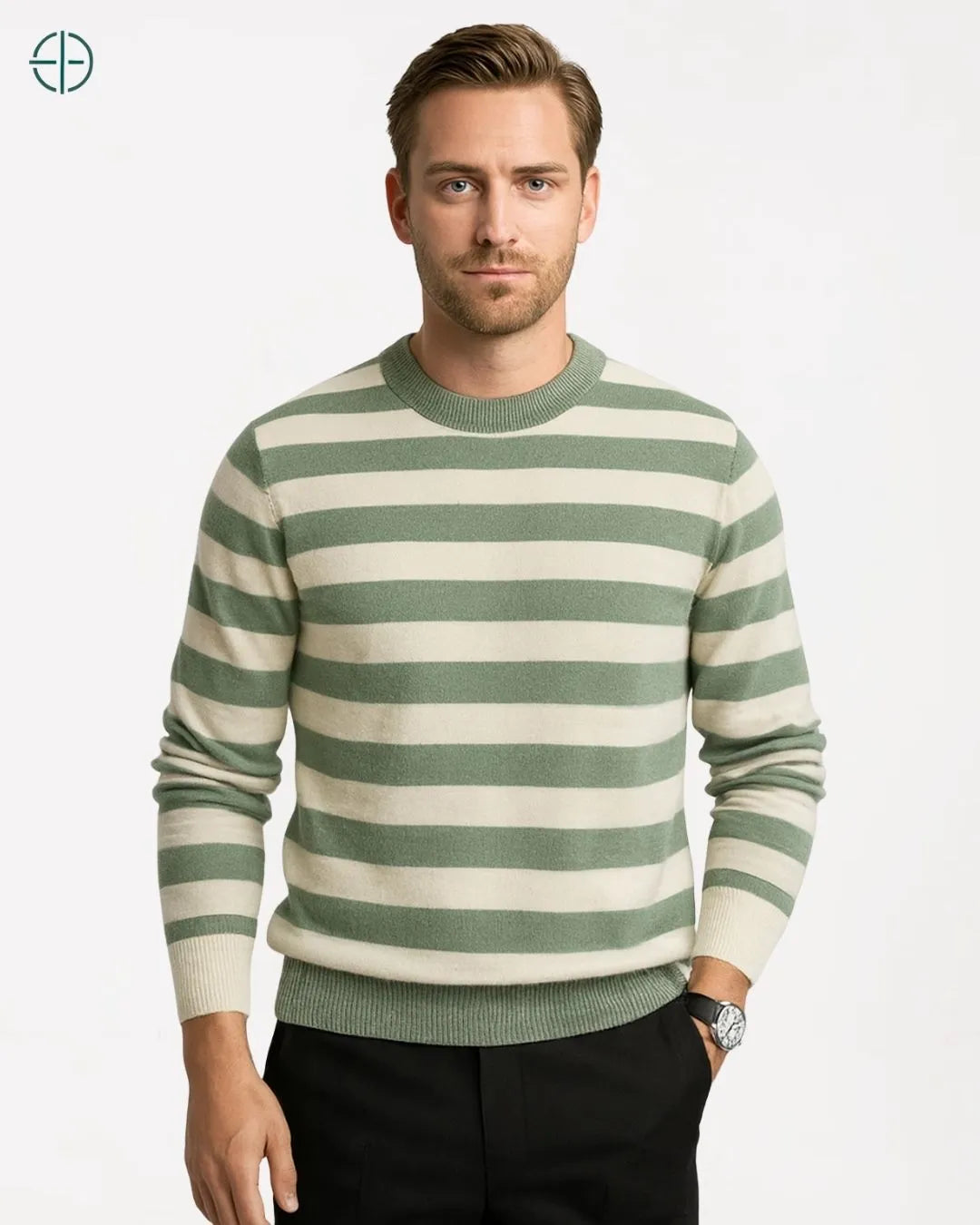 Suéter 100% Caxemira Listrado Old Money | Rest Money™