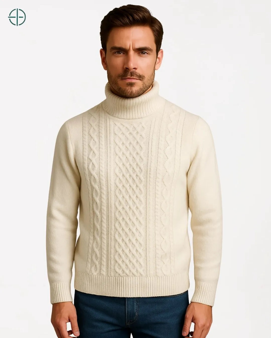 Suéter Gola Alta Grosso 100% Caxemira | Rest Money™