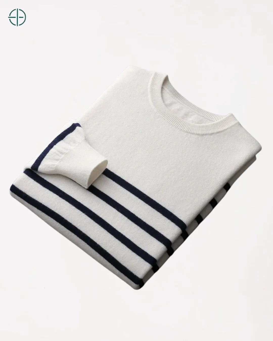 Suéter Meio Listrado 100% Caxemira | Rest Money™