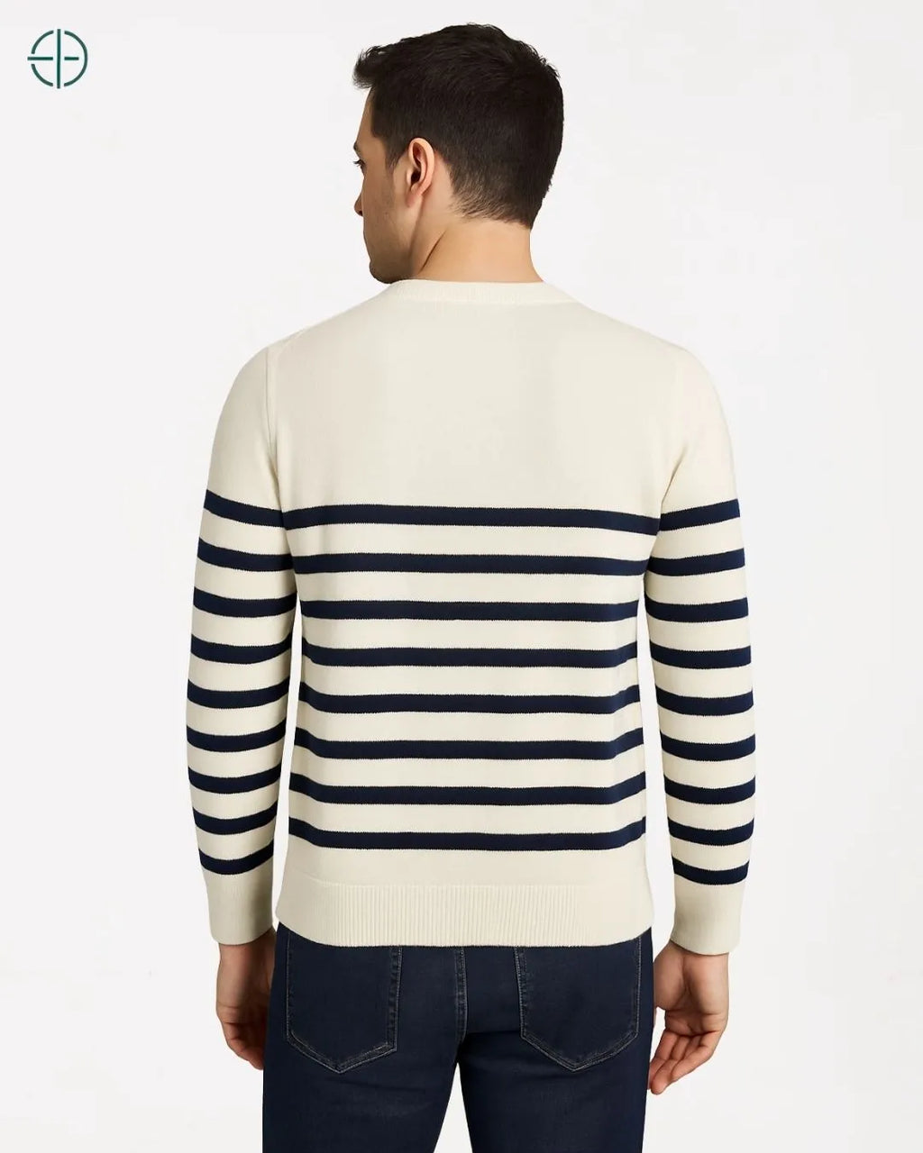 Suéter Meio Listrado 100% Caxemira | Rest Money™