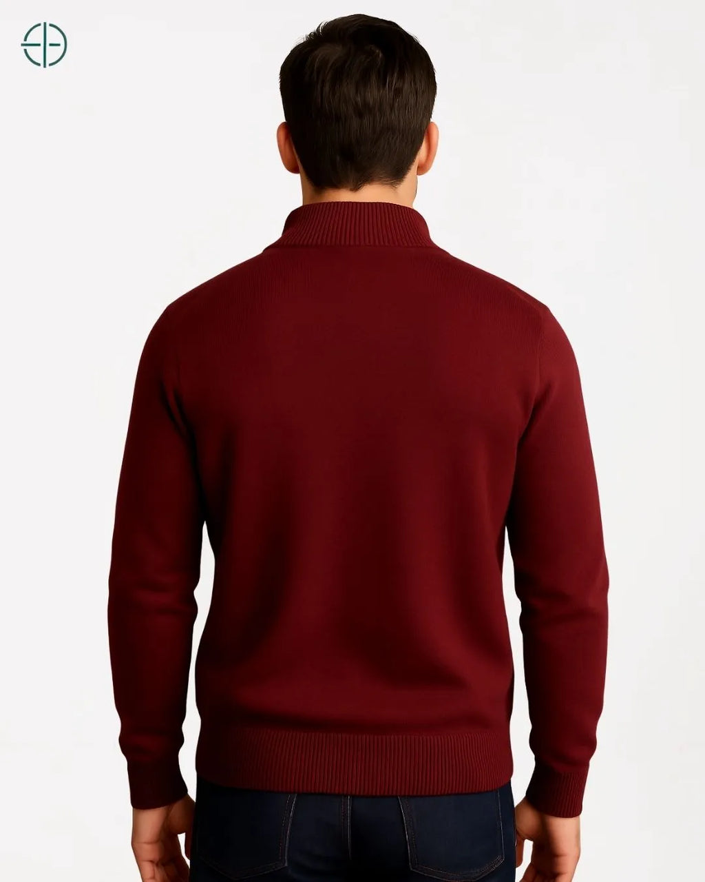 Suéter Meio Zíper Gola Alta 100% Caxemira | Rest Money™
