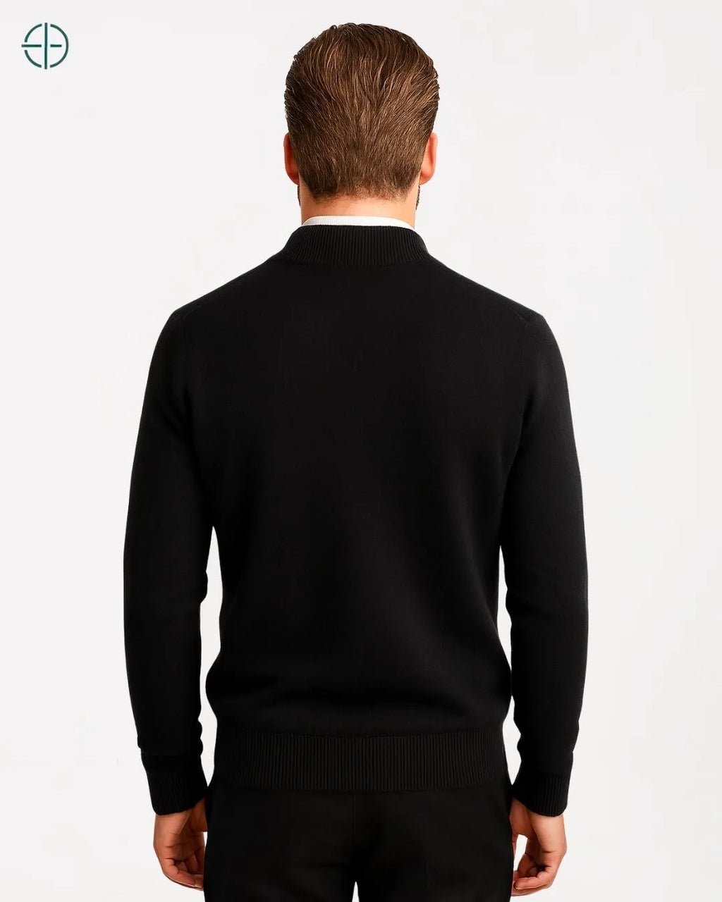 Suéter Meio Zíper Gola Alta 100% Caxemira | Rest Money™