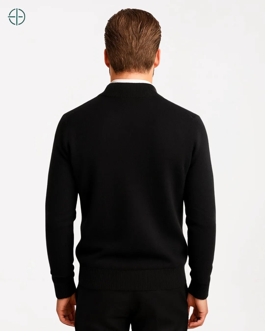 Suéter Meio Zíper Gola Alta 100% Caxemira | Rest Money™