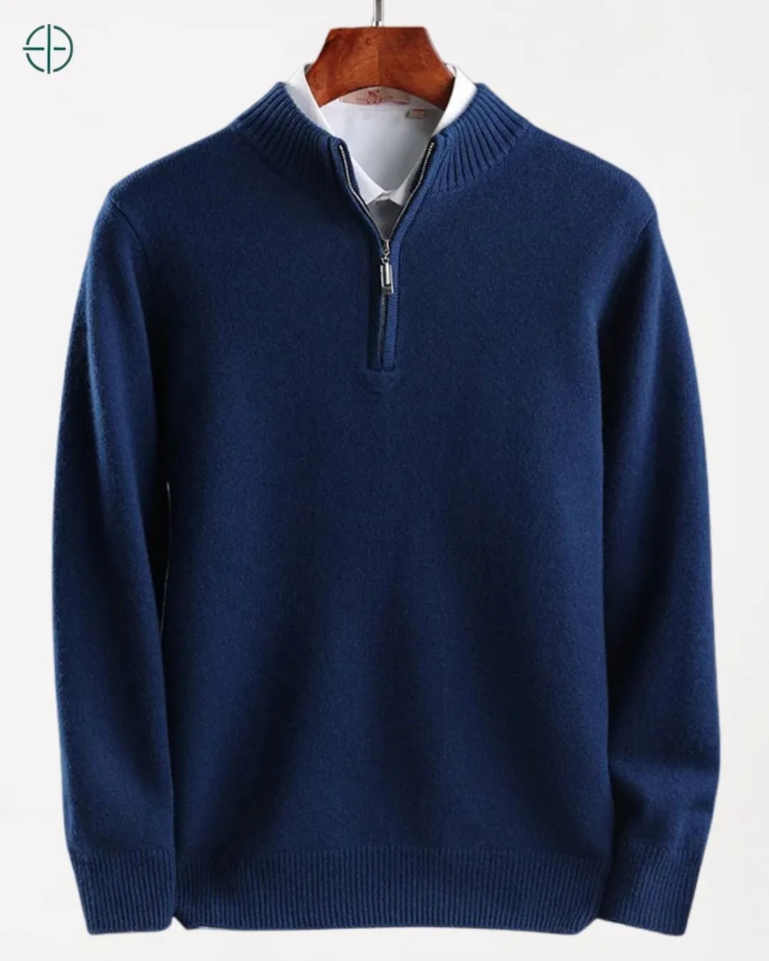 Suéter Meio Zíper Gola Alta 100% Caxemira | Rest Money™