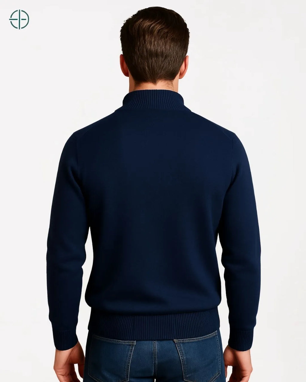 Suéter Meio Zíper Gola Alta 100% Caxemira | Rest Money™