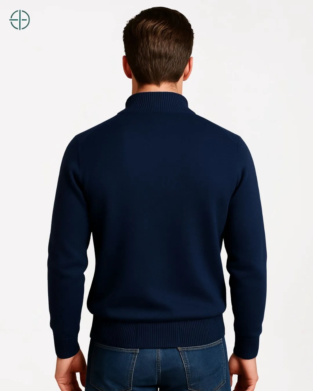 Suéter Meio Zíper Gola Alta 100% Caxemira | Rest Money™