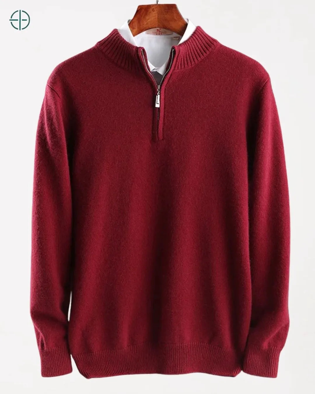 Suéter Meio Zíper Gola Alta 100% Caxemira | Rest Money™