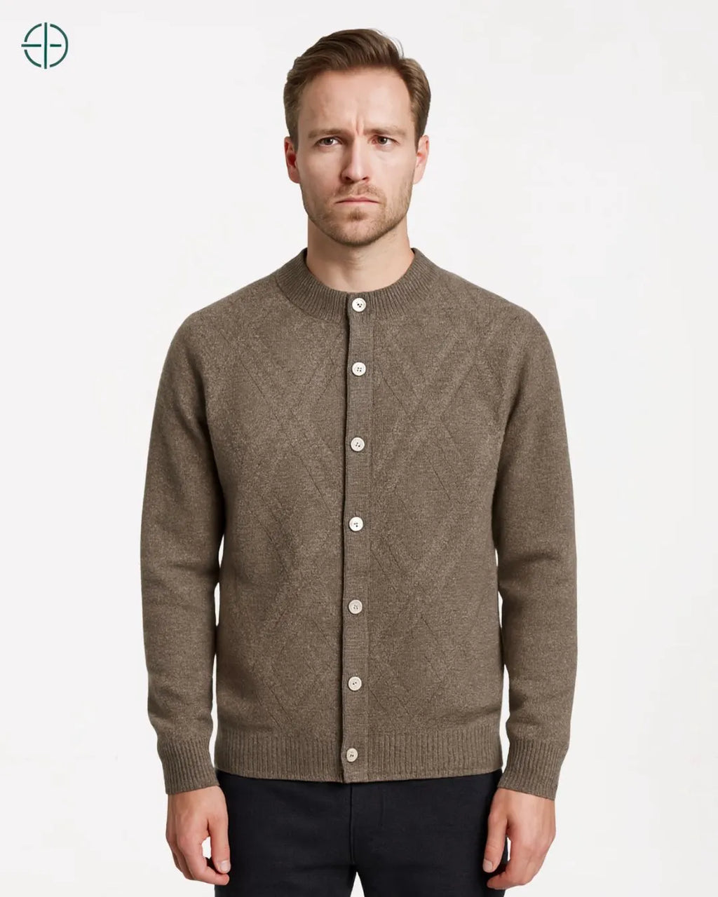 Suéter de Botões Engrossado 100% Caxemira | Rest Money™