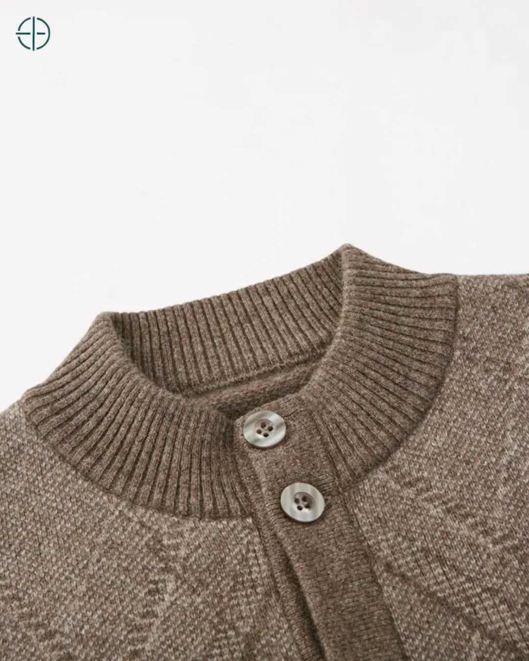 Suéter de Botões Engrossado 100% Caxemira | Rest Money™