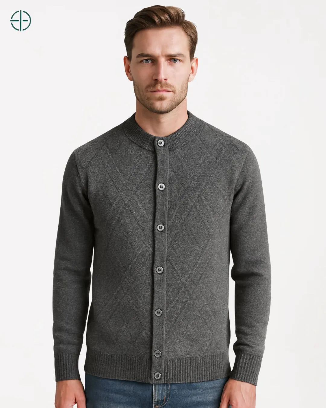Suéter de Botões Engrossado 100% Caxemira | Rest Money™