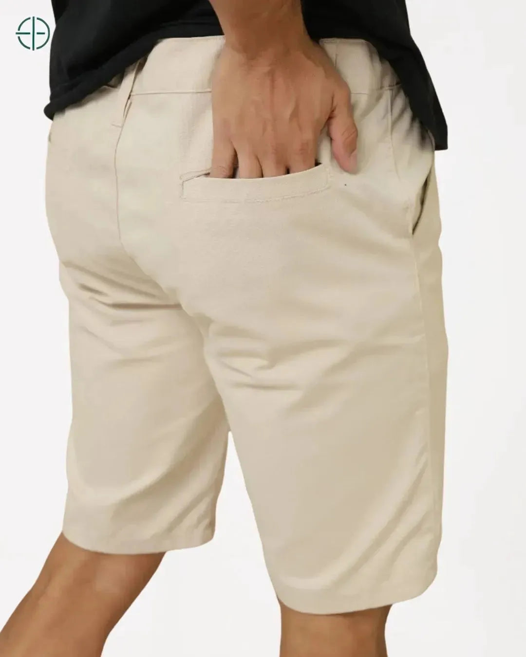 Bermuda Masculina de Sarja | Bolso Faca Bege | Rest Money™