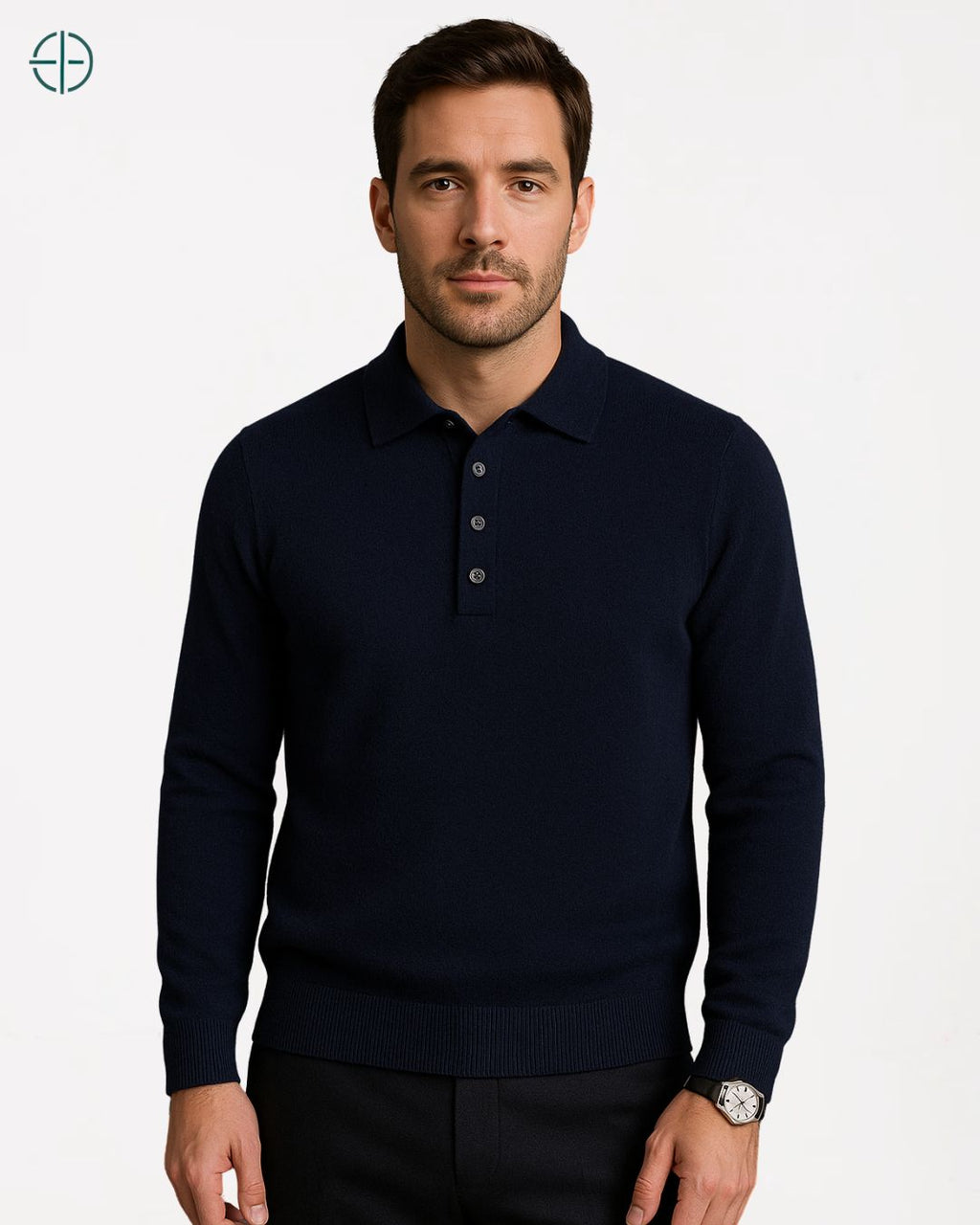 Polo 3 Botões Masculina 100% Caxemira | Rest Money™