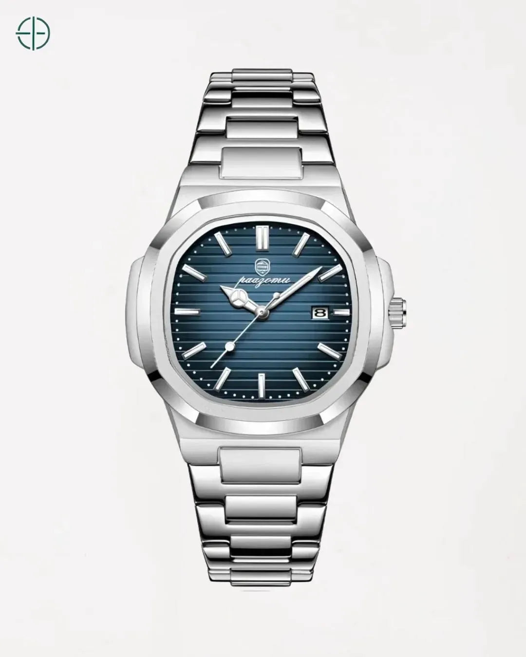 Relógio Poedagar Aço Inox Masculino Azul