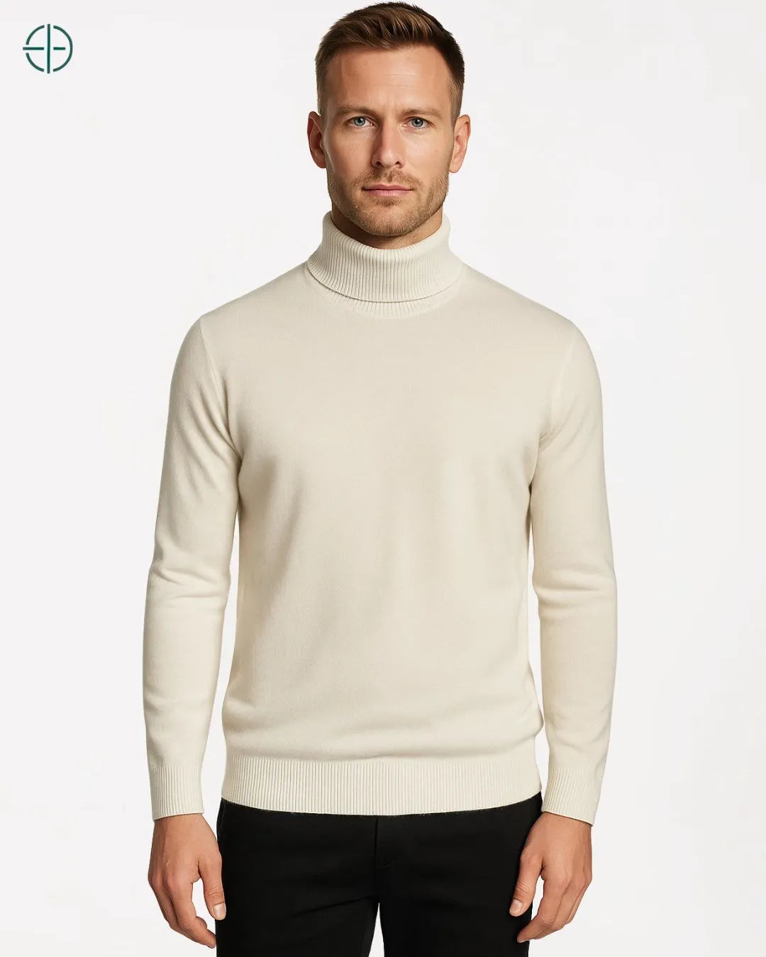 Suéter Masculino Gola Alta 100% Caxemira | Rest Money™