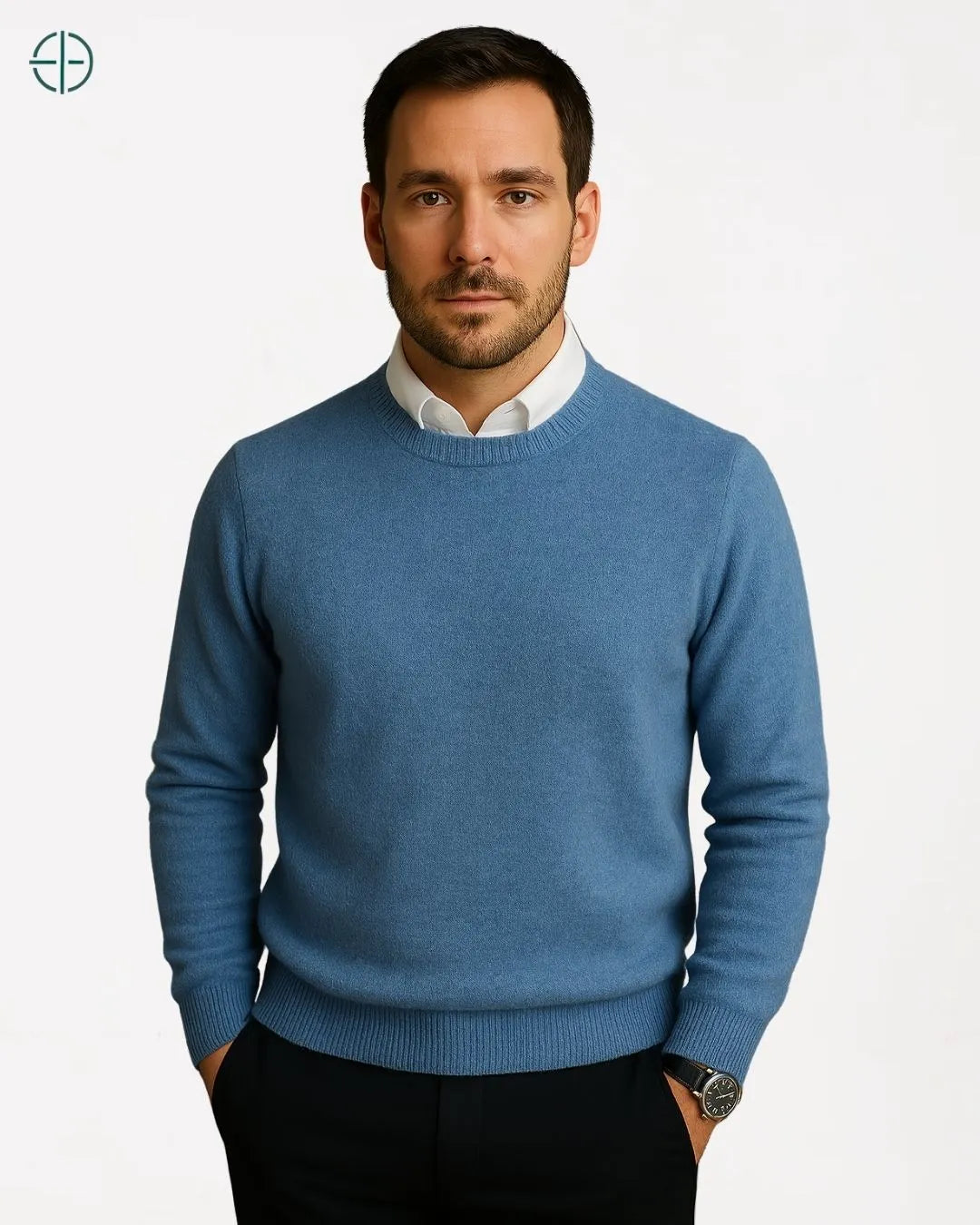 Suéter Masculino Gola Redonda 100% Caxemira | Rest Money™