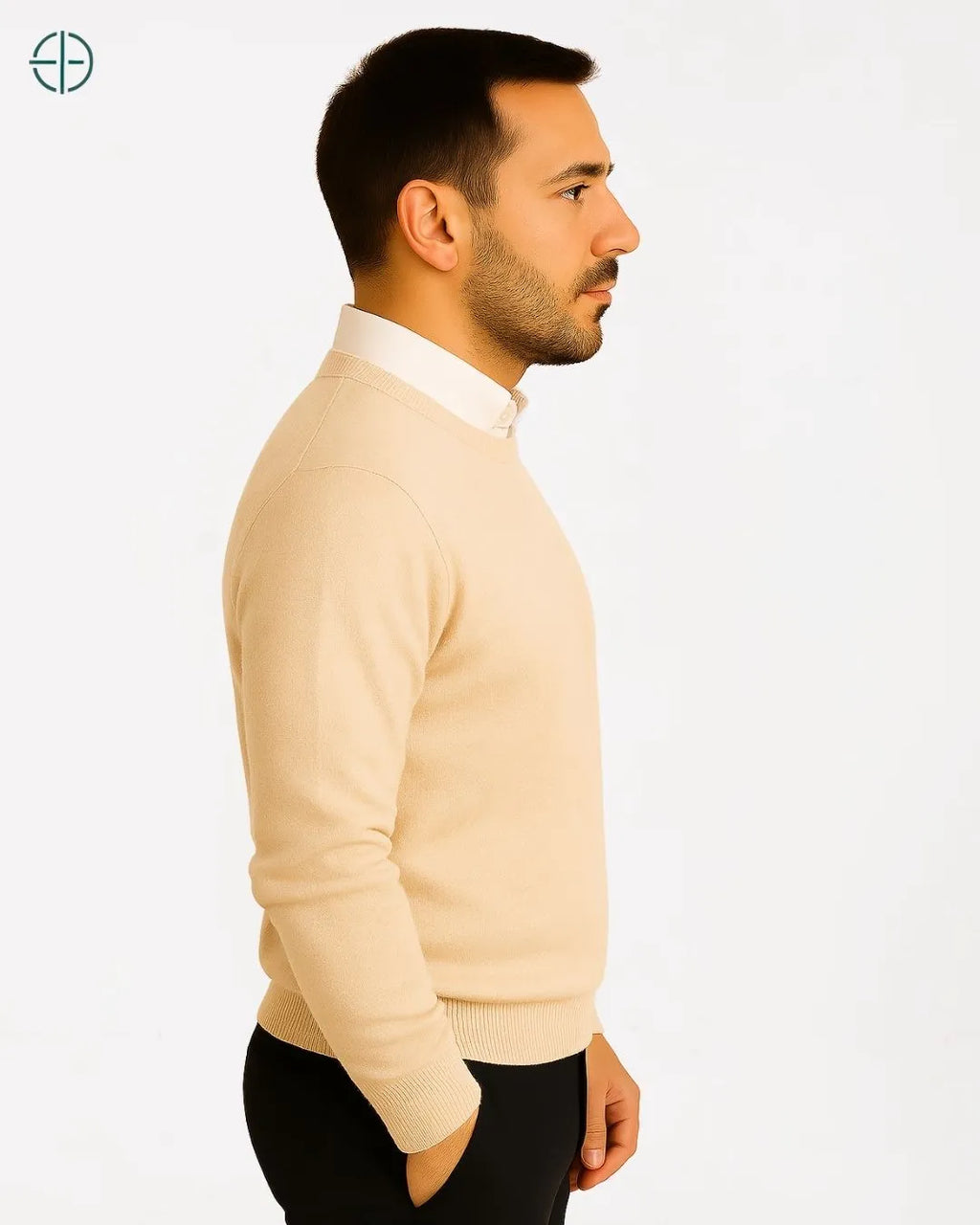 Suéter Masculino Gola Redonda 100% Caxemira | Rest Money™