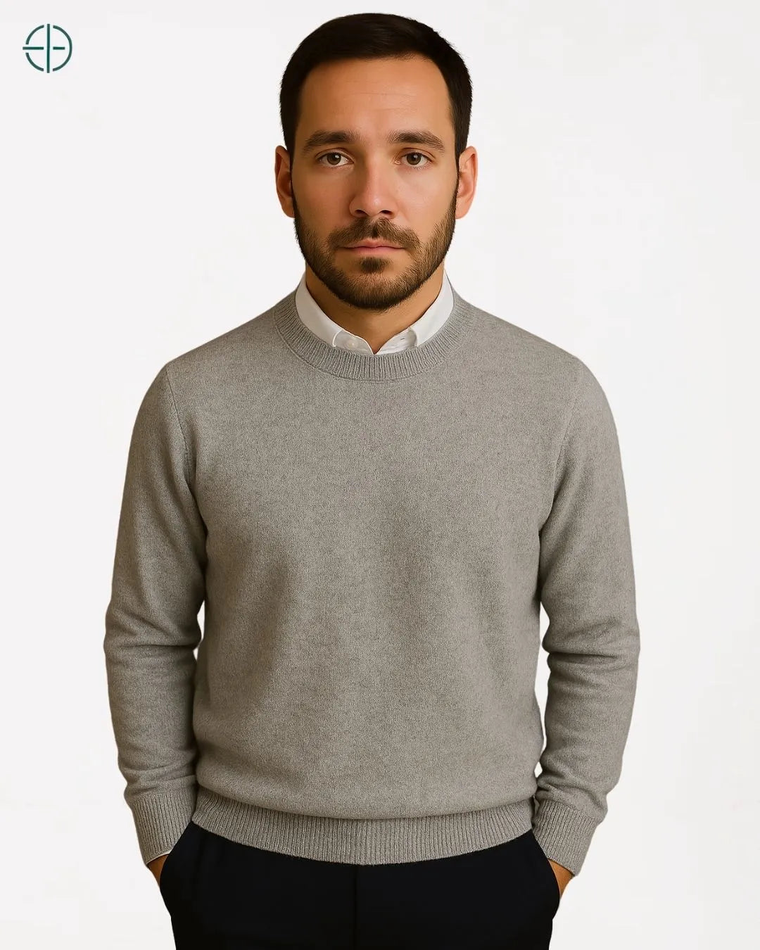 Suéter Masculino Gola Redonda 100% Caxemira | Rest Money™