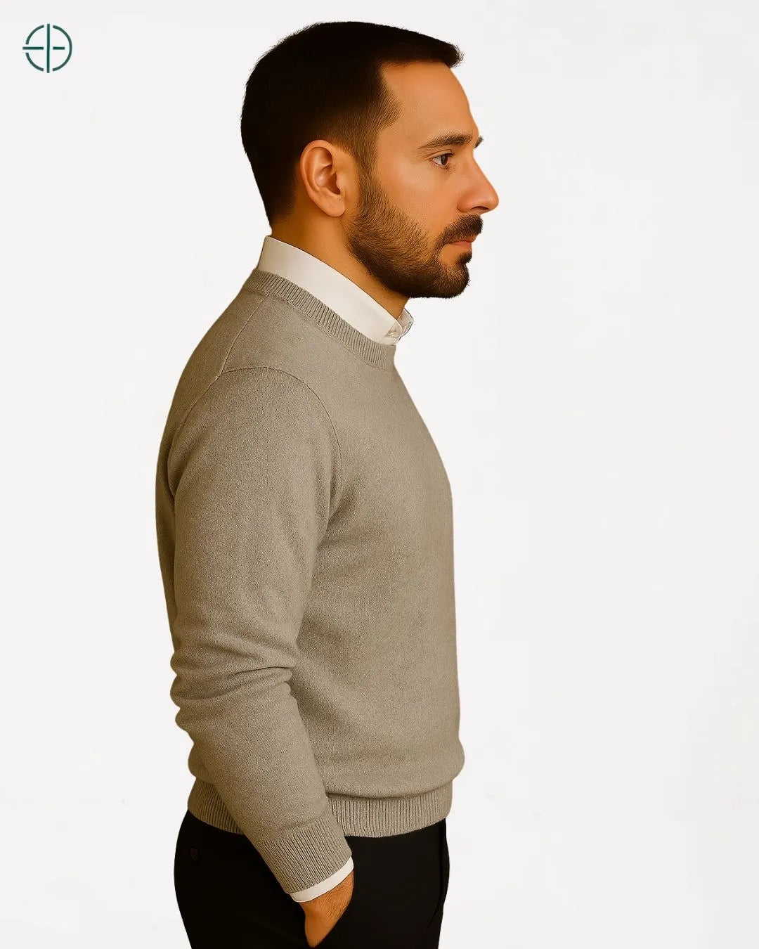 Suéter Masculino Gola Redonda 100% Caxemira | Rest Money™