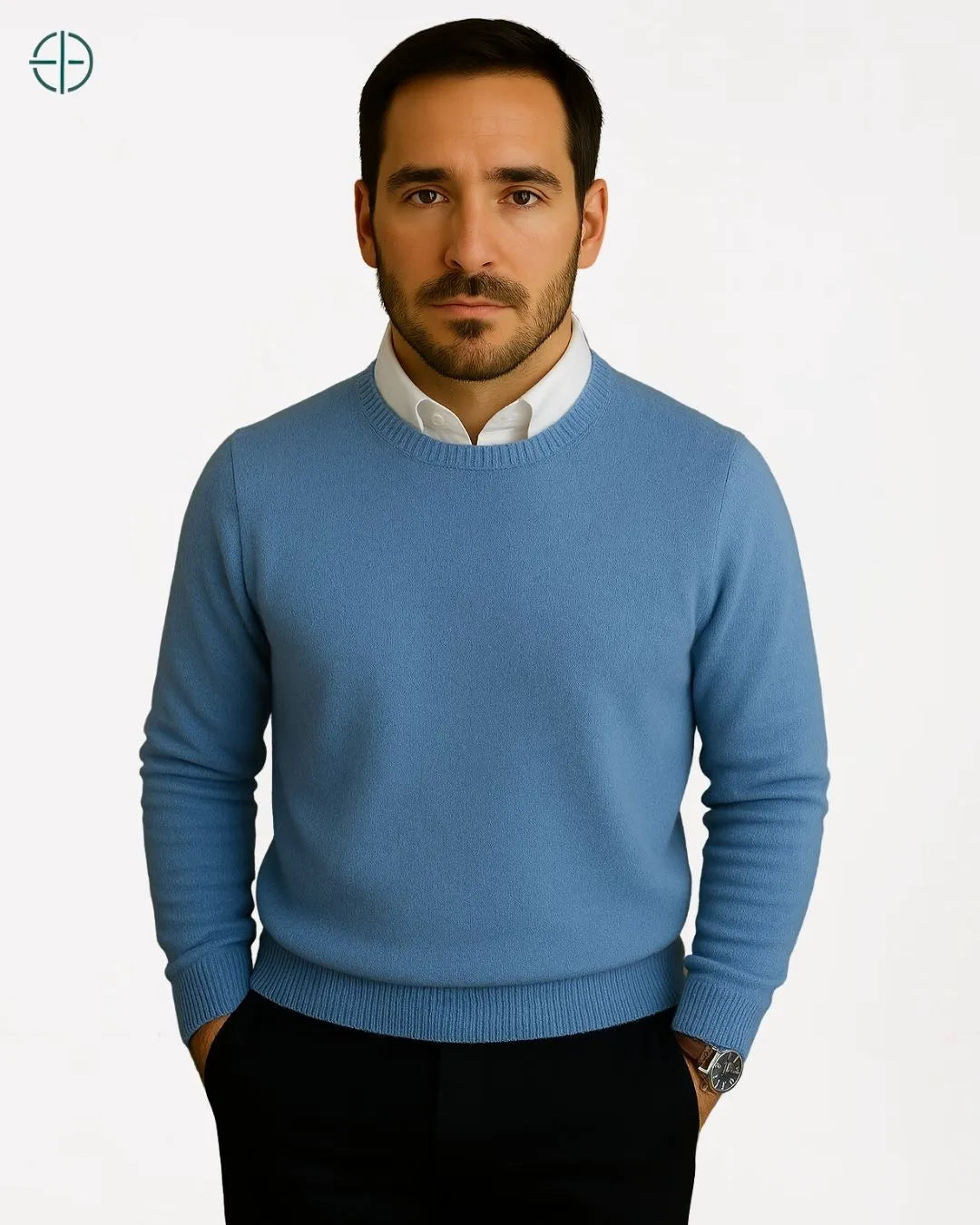 Suéter Masculino Gola Redonda 100% Caxemira | Rest Money™